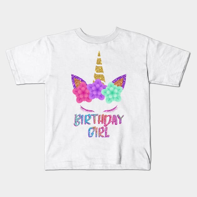 Birthday Girl Rainbow Unicorn | Born in Gift Idea Kids T-Shirt by MerchMadness